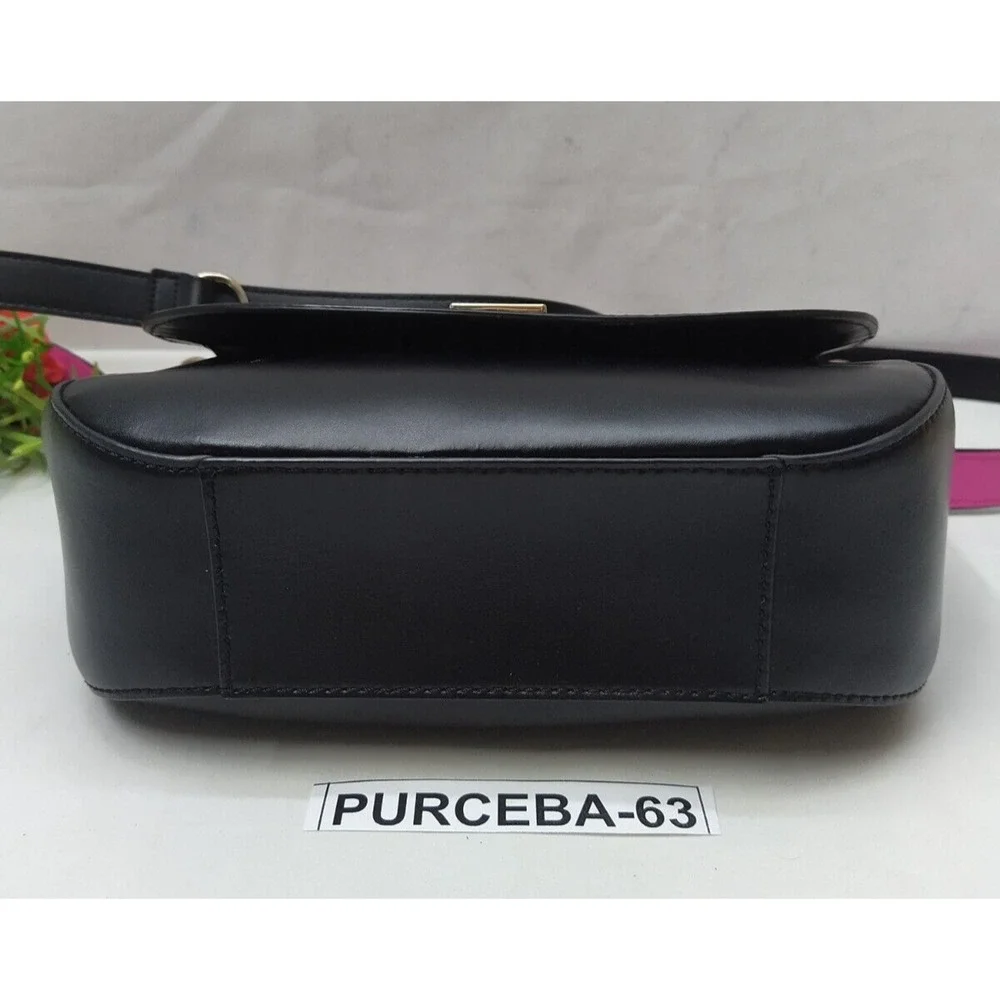 Kate Spade New York Doreen Black Leather Logo Flap Closure Crossbody Bag